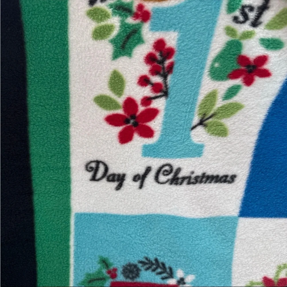 Multicolor blanket with crochet Christmas Days pattern on the edges 60In X 48In
